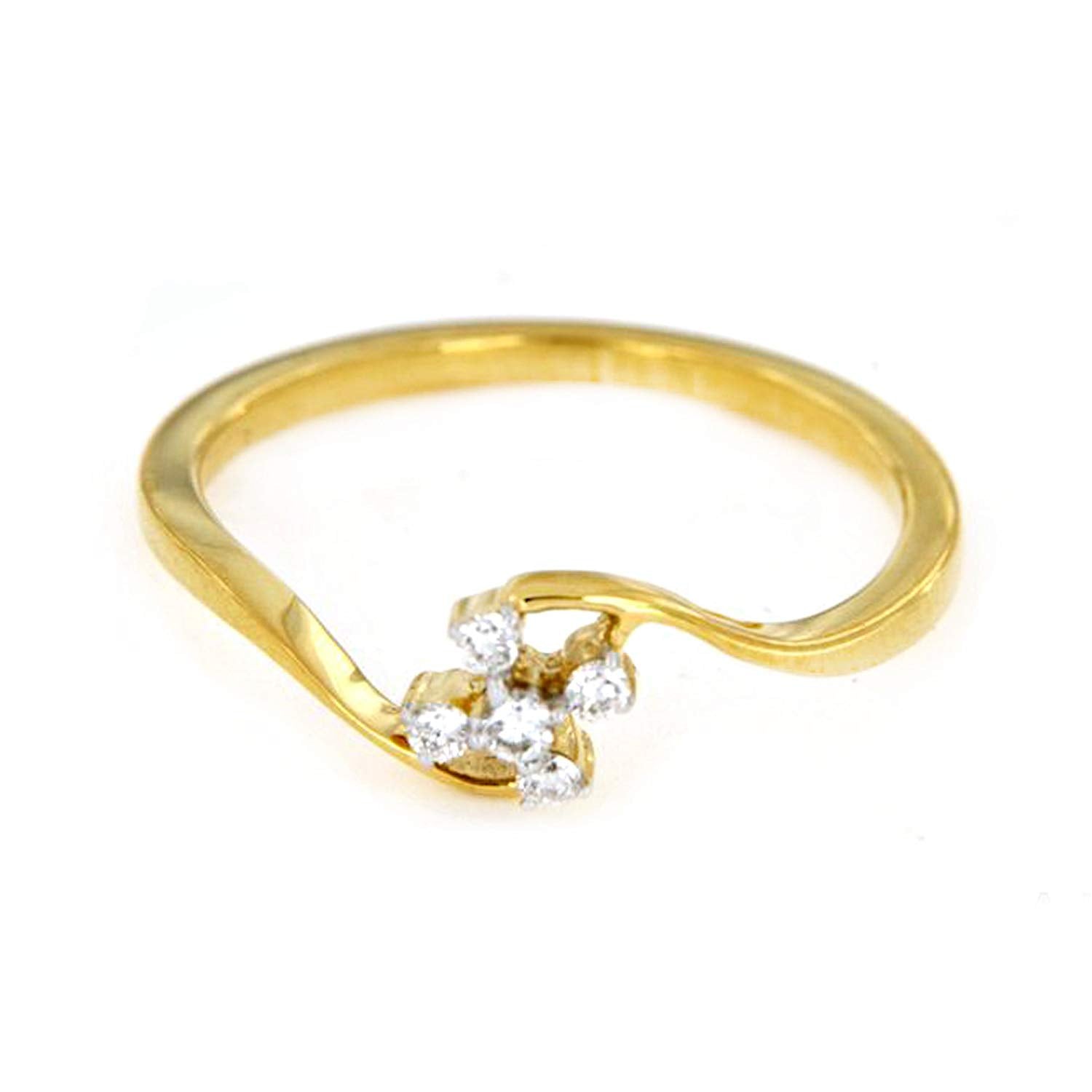 atjewels Bypass Ring in 18K Yellow Gold Over .925 Sterling Silver White CZ MOTHER'S DAY SPECIAL OFFER - atjewels.in
