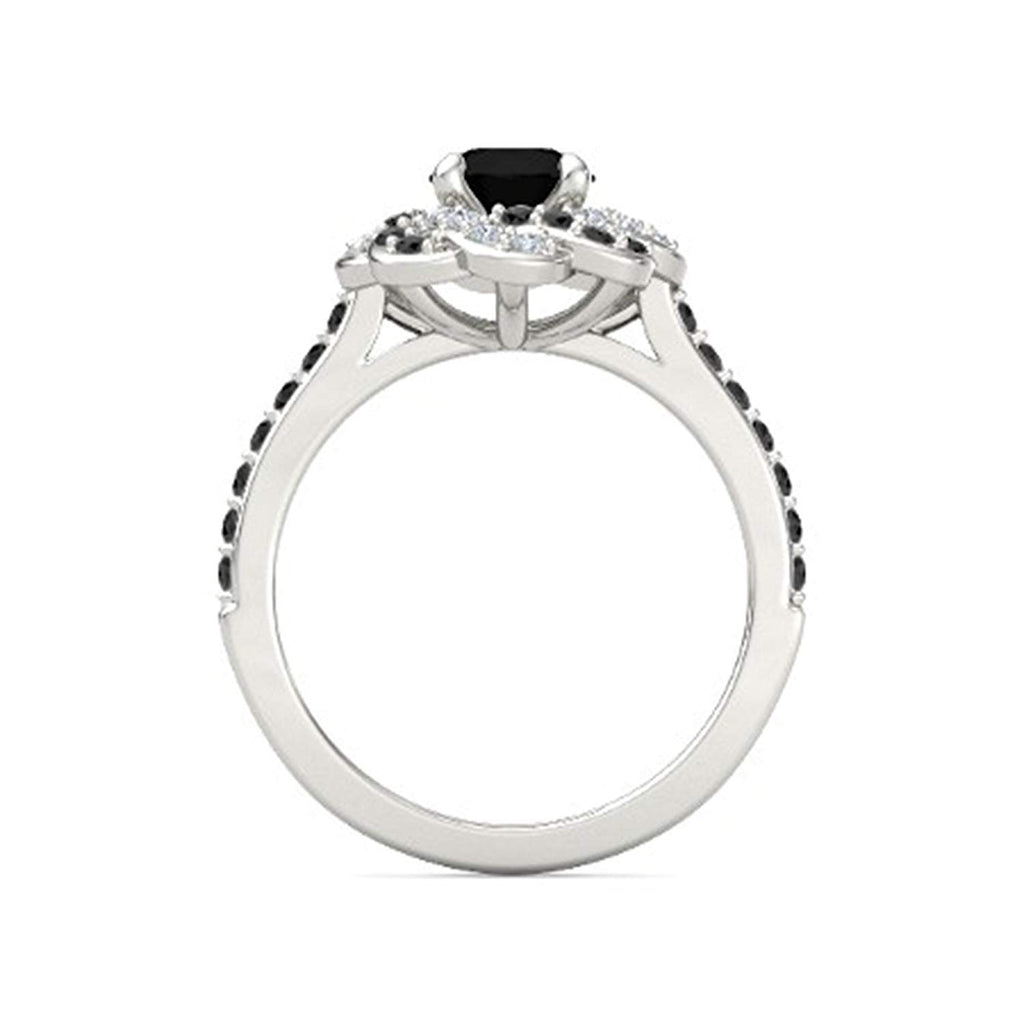 atjewels Solid 925 Sterling Silver Round Cut White & Black CZ Disney Princess Engagement Ring MOTHER'S DAY SPECIAL OFFER - atjewels.in