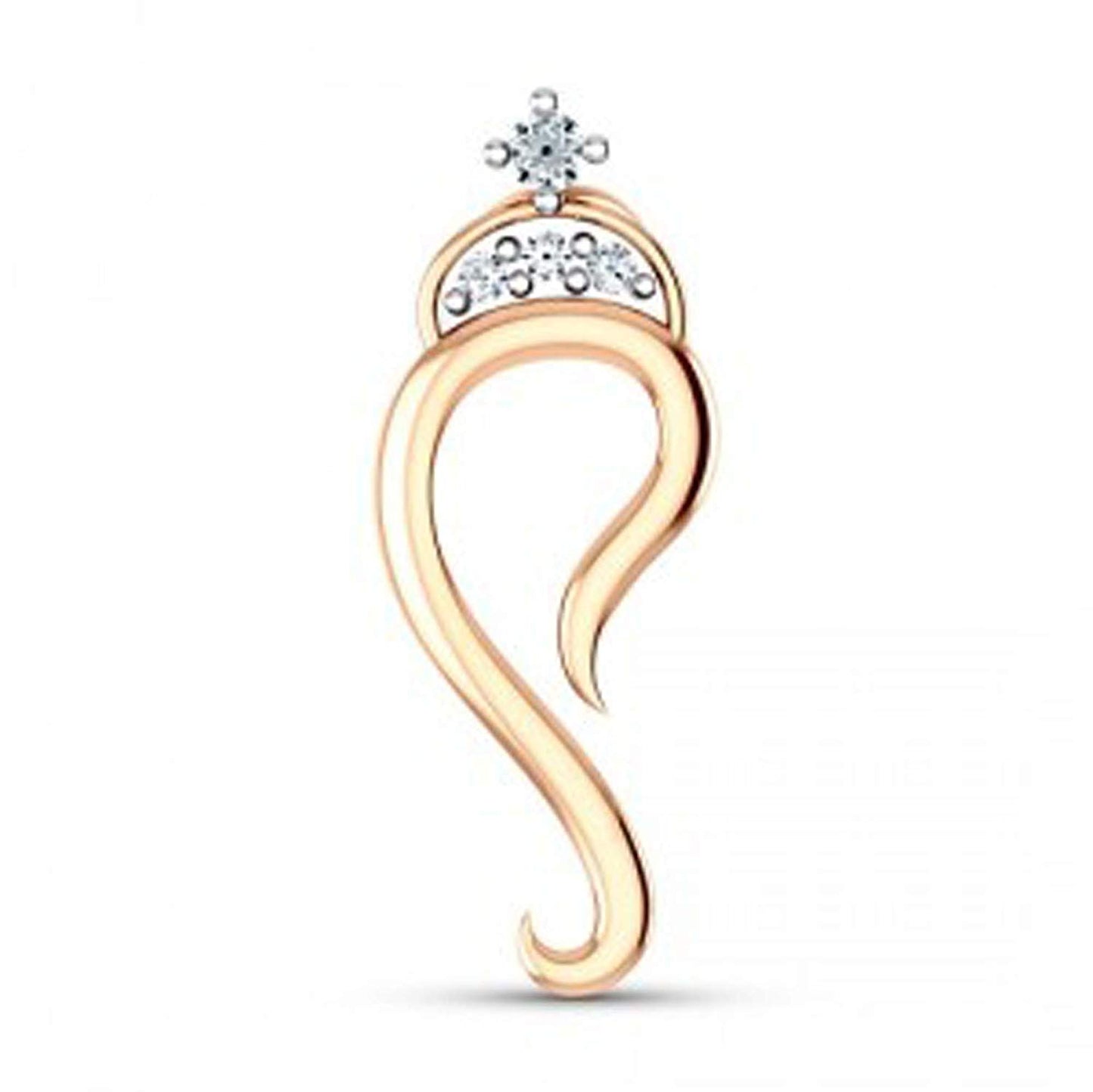 atjewels Ganesh Festival Special 14K Two Tone Gold Plated .925 Steling Silver Round Cut White Cubic Zirconia Without Chain Ganesh Pendant MOTHER'S DAY SPECIAL OFFER - atjewels.in