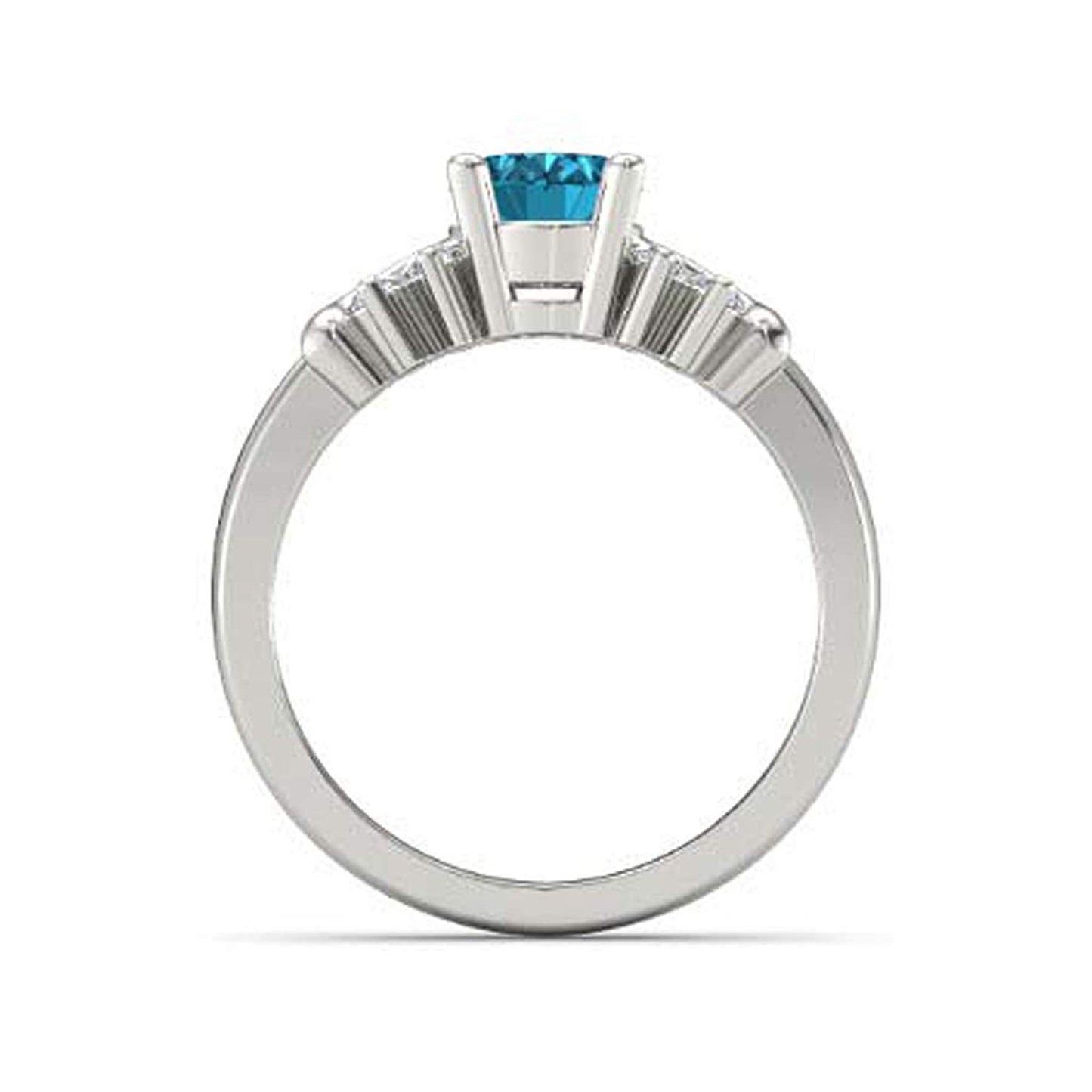 atjewels .925 Sterling Silver Oval Shape Blue Topaz Engagement/Wedding Ring Variation For Women's & Girl's - atjewels.in