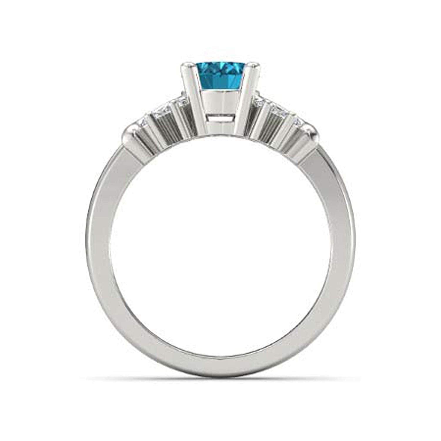 atjewels .925 Sterling Silver Oval Shape Blue Topaz Engagement/Wedding Ring Variation For Women's & Girl's - atjewels.in