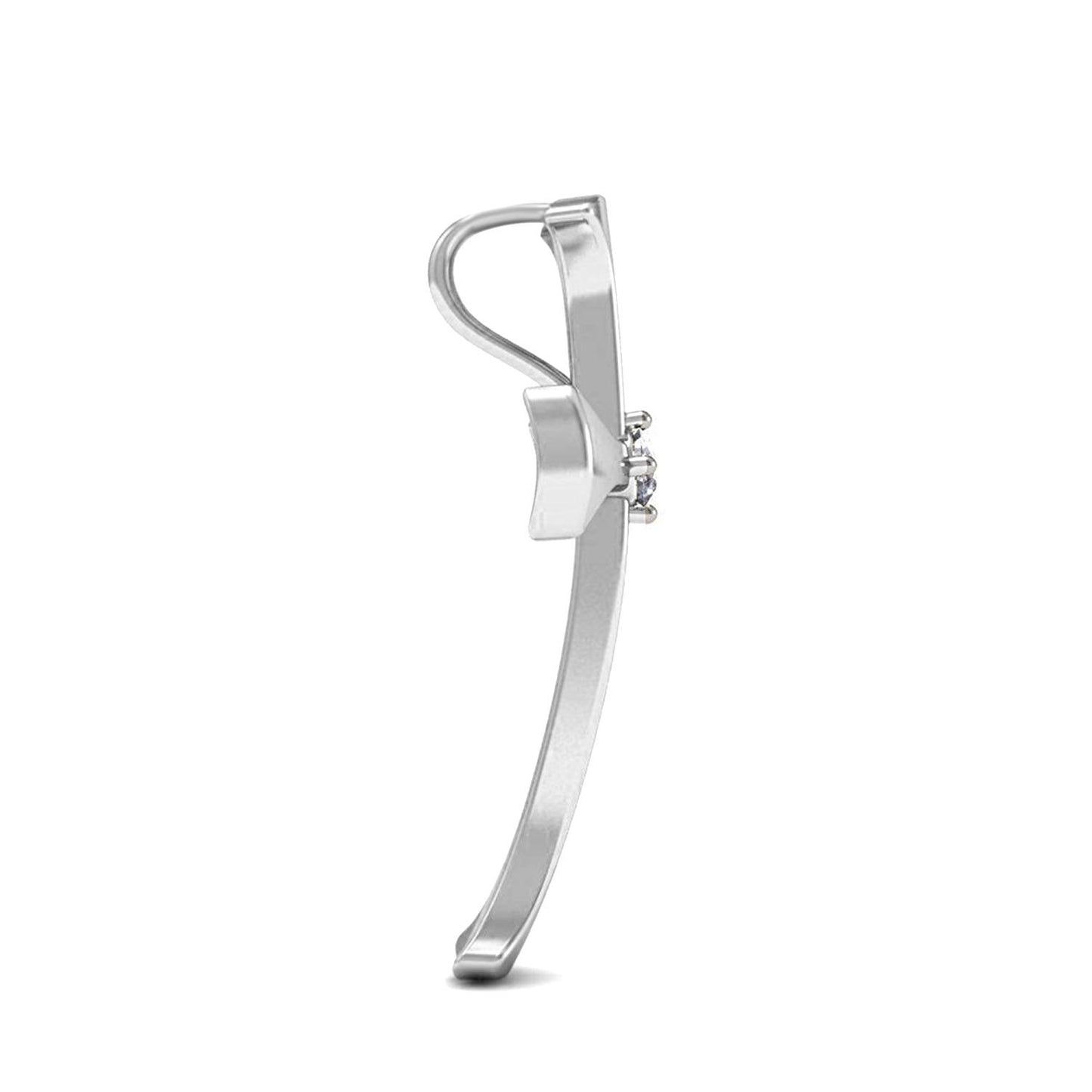 atjewels Cross Pendant In 14k White Gold Plated on 925 Silver White Zirconia MOTHER'S DAY SPECIAL OFFER - atjewels.in