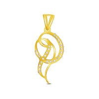 atjewels Round Cut White CZ 14k Yellow Gold Over .925 Sterling Silver Fashion Pendant For Girl's & Women's For MOTHER'S DAY SPECIAL OFFER - atjewels.in