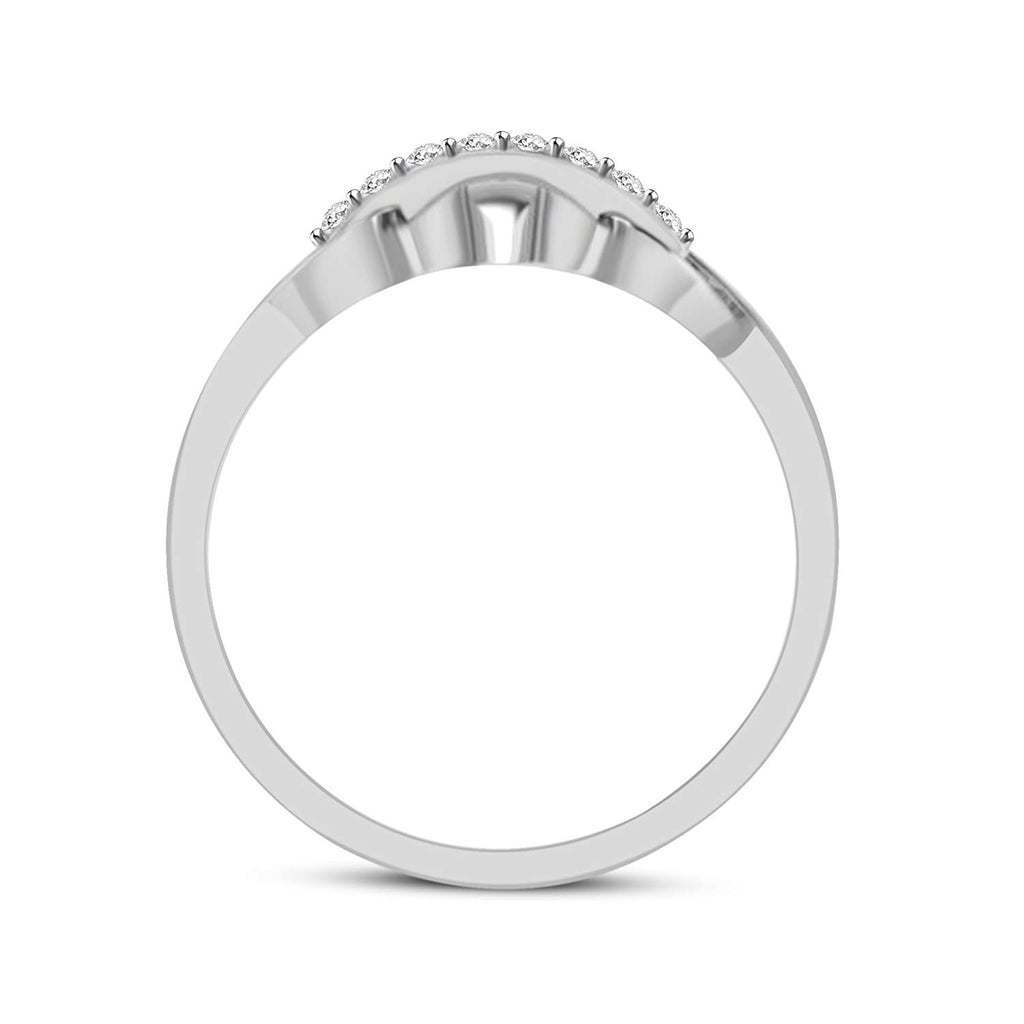 atjewels 14K White Gold on 925 Silver Round White Cubic Zirconia Fashion Ring For Women's MOTHER'S DAY SPECIAL OFFER - atjewels.in