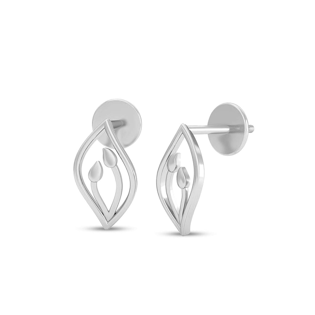 atjewels 14K White Gold Over 925 Silver V Shaped Engagement Earrings For Women's MOTHER'S DAY SPECIAL OFFER - atjewels.in