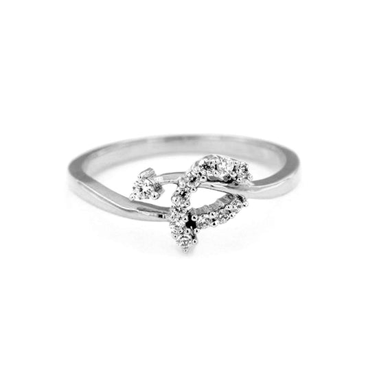 atjewels 0.32 TCW Round White CZ 14K White Gold Over 925 Sterling Silver Bypass Ring MOTHER'S DAY SPECIAL OFFER - atjewels.in