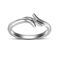 atjewels 14K White Gold Over 925 Silver Round White CZ Bypass Solitaire Engagement Ring Size US 9.5 MOTHER'S DAY SPECIAL OFFER - atjewels.in