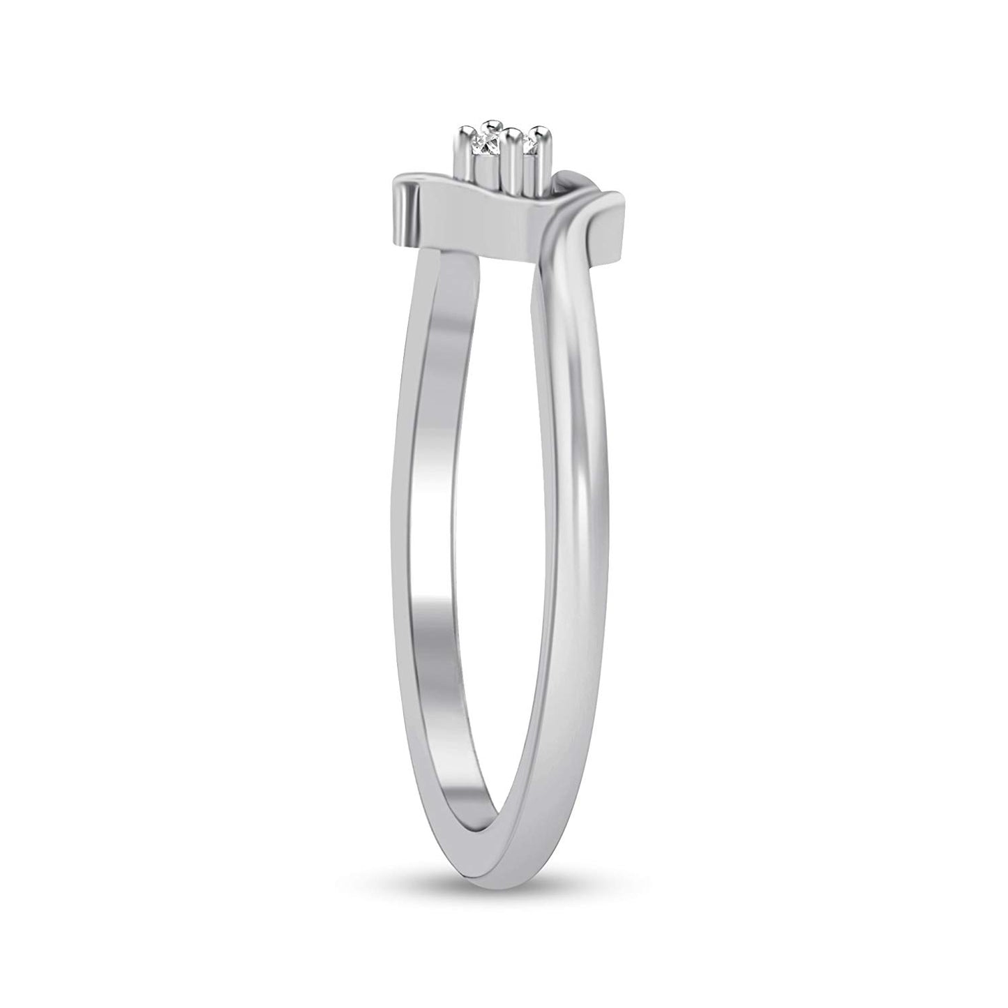 atjewels 925 Sterling Silver Round White Cubic Zirconia Bypass Heart Ring MOTHER'S DAY SPECIAL OFFER - atjewels.in