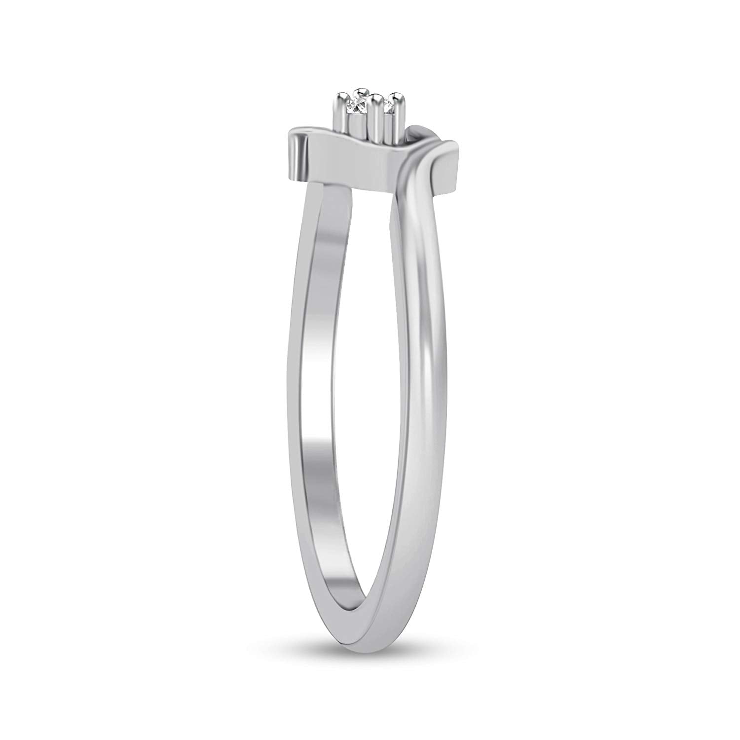 atjewels 925 Sterling Silver Round White Cubic Zirconia Bypass Heart Ring MOTHER'S DAY SPECIAL OFFER - atjewels.in