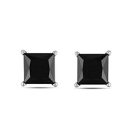 atjewels 14K White Gold Over 925 Sterling Silver Princess Cut Black CZ Solitaire Stud Earrings For Women's MOTHER'S DAY SPECIAL OFFER - atjewels.in
