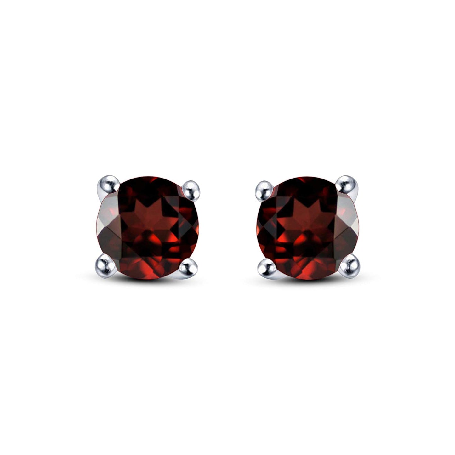 1/4 Ct 14K Gold Over 925 Sterling Silver Round Cut Gemstone Multi Color Solitaire Stud Earrings For Women's - atjewels.in