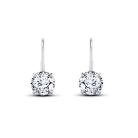 atjewels 14K White Gold Over 925 Silver Round White CZ Lever Back Dangle Earrings For Women/Girls MOTHER'S DAY SPECIAL OFFER - atjewels.in