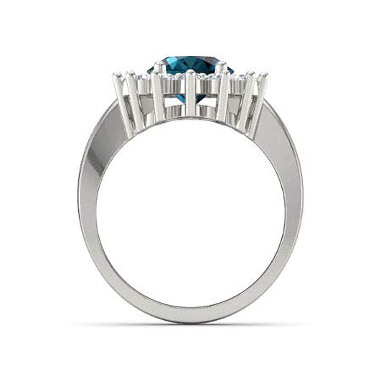atjewels .925 Sterling Silver Oval Shape Blue Topaz Engagement/Wedding Ring Variation For Women's & Girl's - atjewels.in