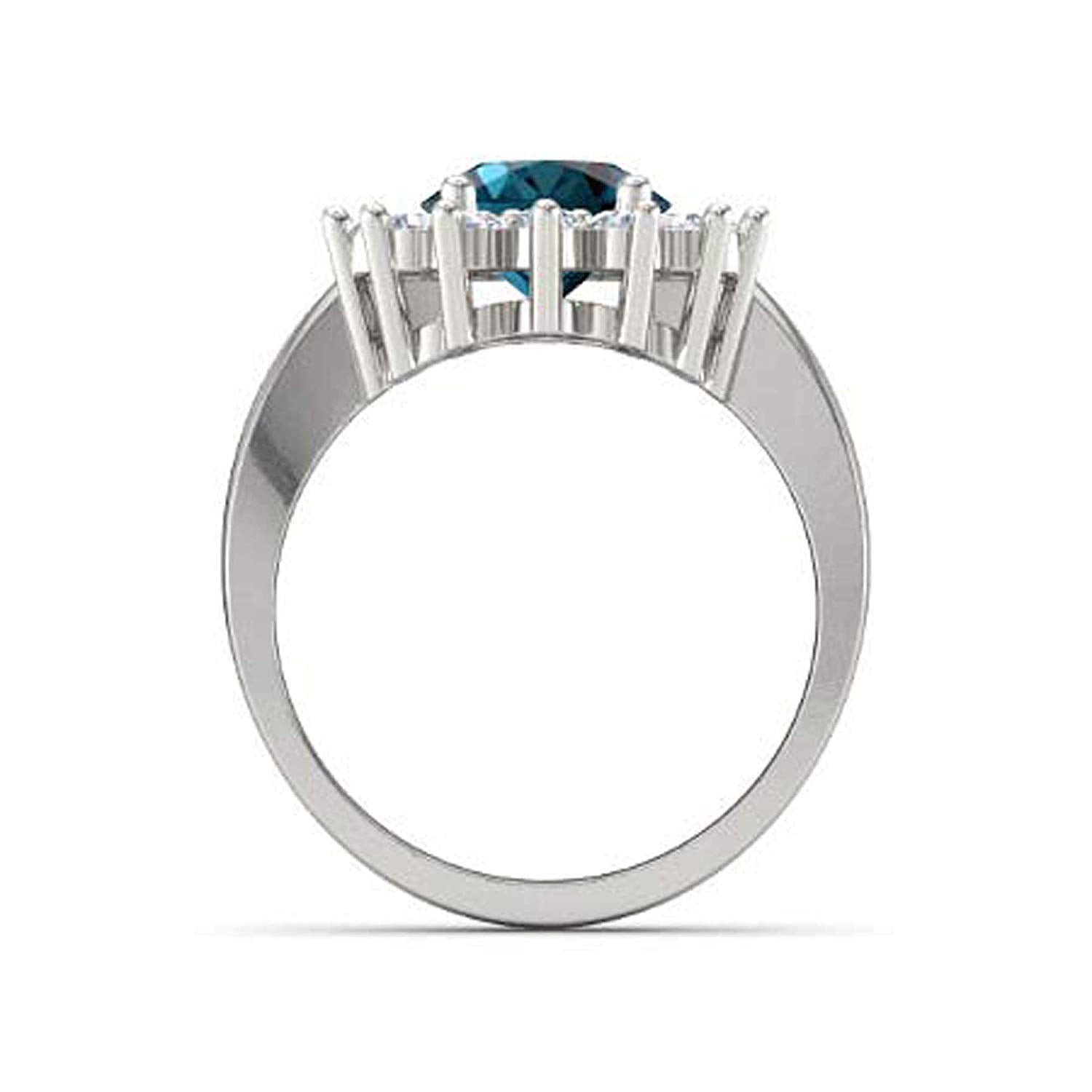 atjewels .925 Sterling Silver Oval Shape Blue Topaz Engagement/Wedding Ring Variation For Women's & Girl's - atjewels.in