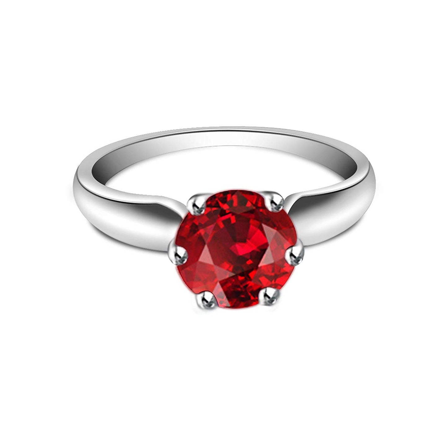 atjewels Round Cut Multi-Color Gemstone .925 Sterling Silver Solitaire Engagement Ring For Women's and Girl's For Diwali Special - atjewels.in