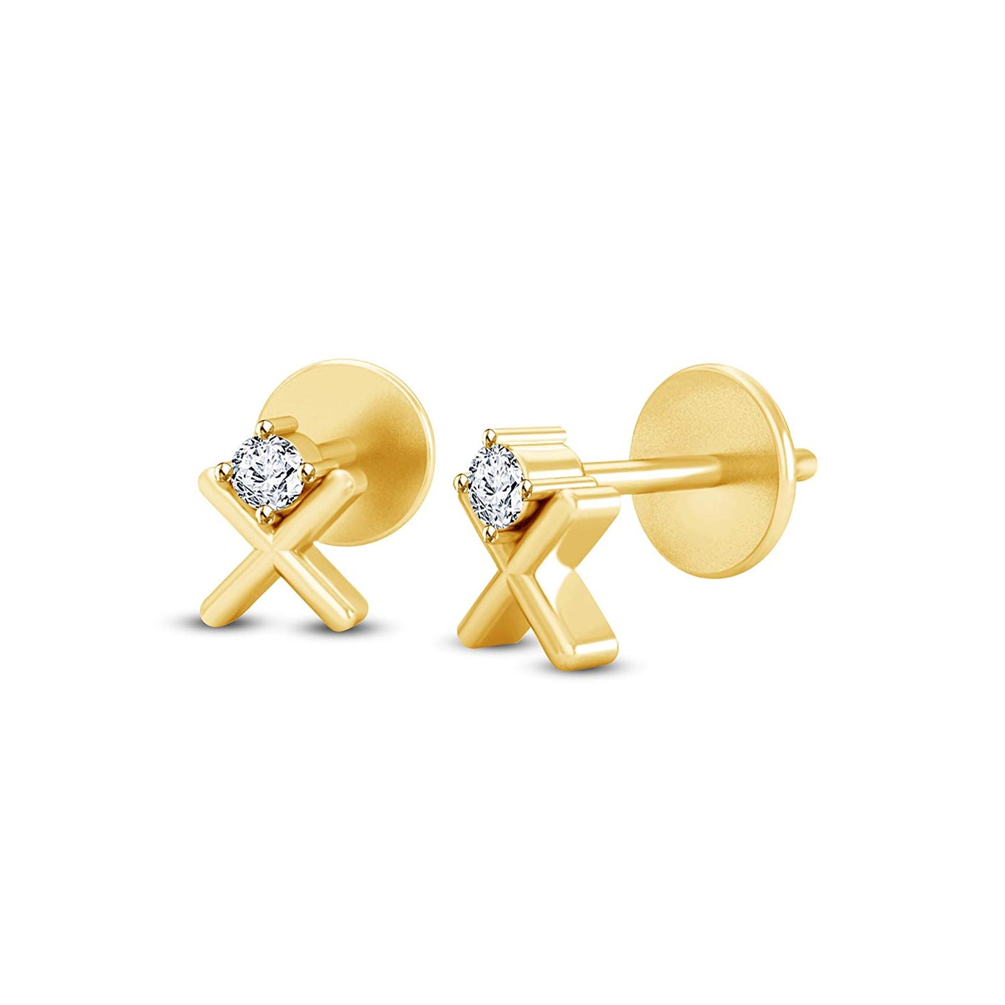 atjewels 18K Yellow Gold Over 925 Silver V Shaped Engagement Earrings For Women's MOTHER'S DAY SPECIAL OFFER - atjewels.in