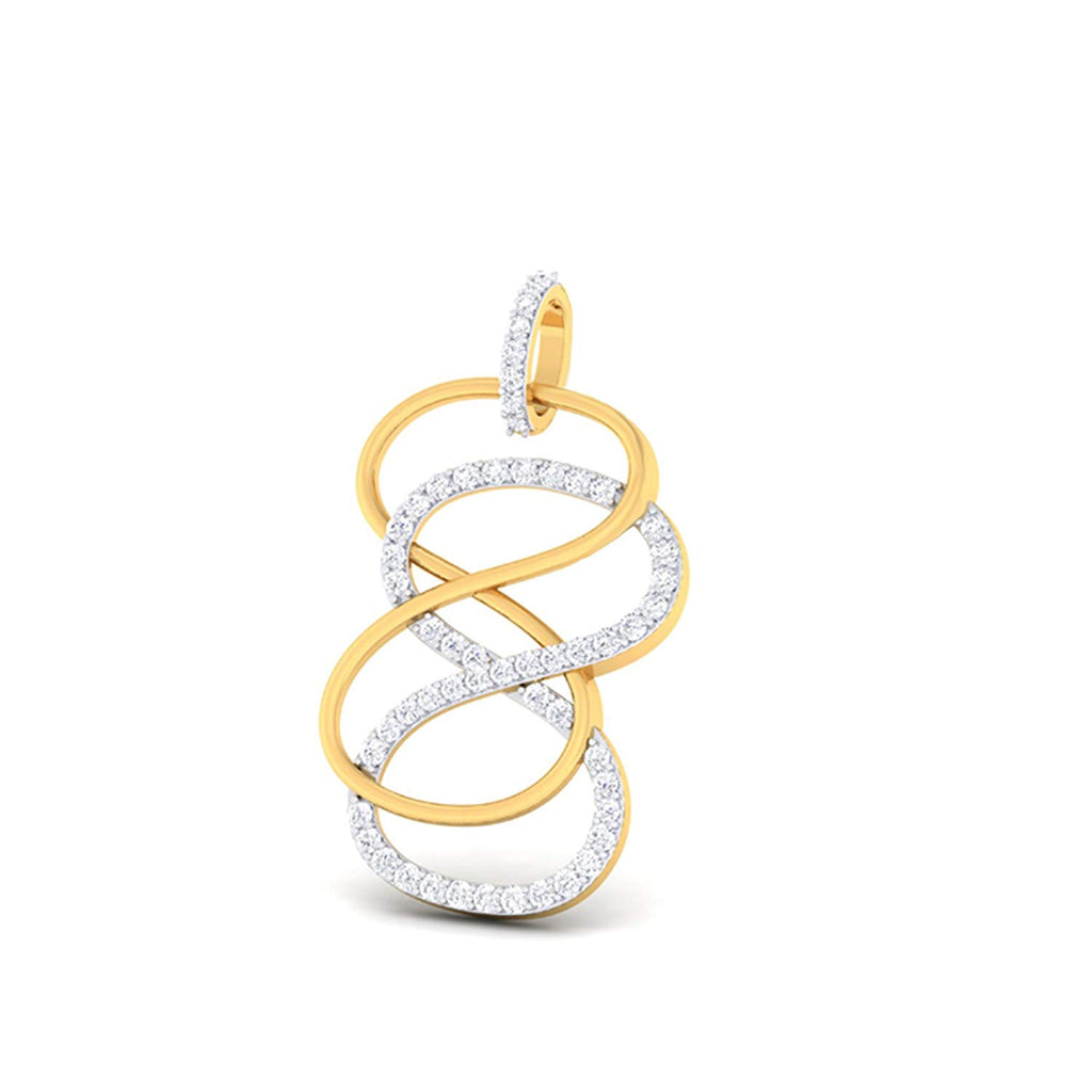 atjewels 14K Yellow and White Gold Over .925 Sterling Silver Round White CZ Infinity Pendant MOTHER'S DAY SPECIAL OFFER - atjewels.in