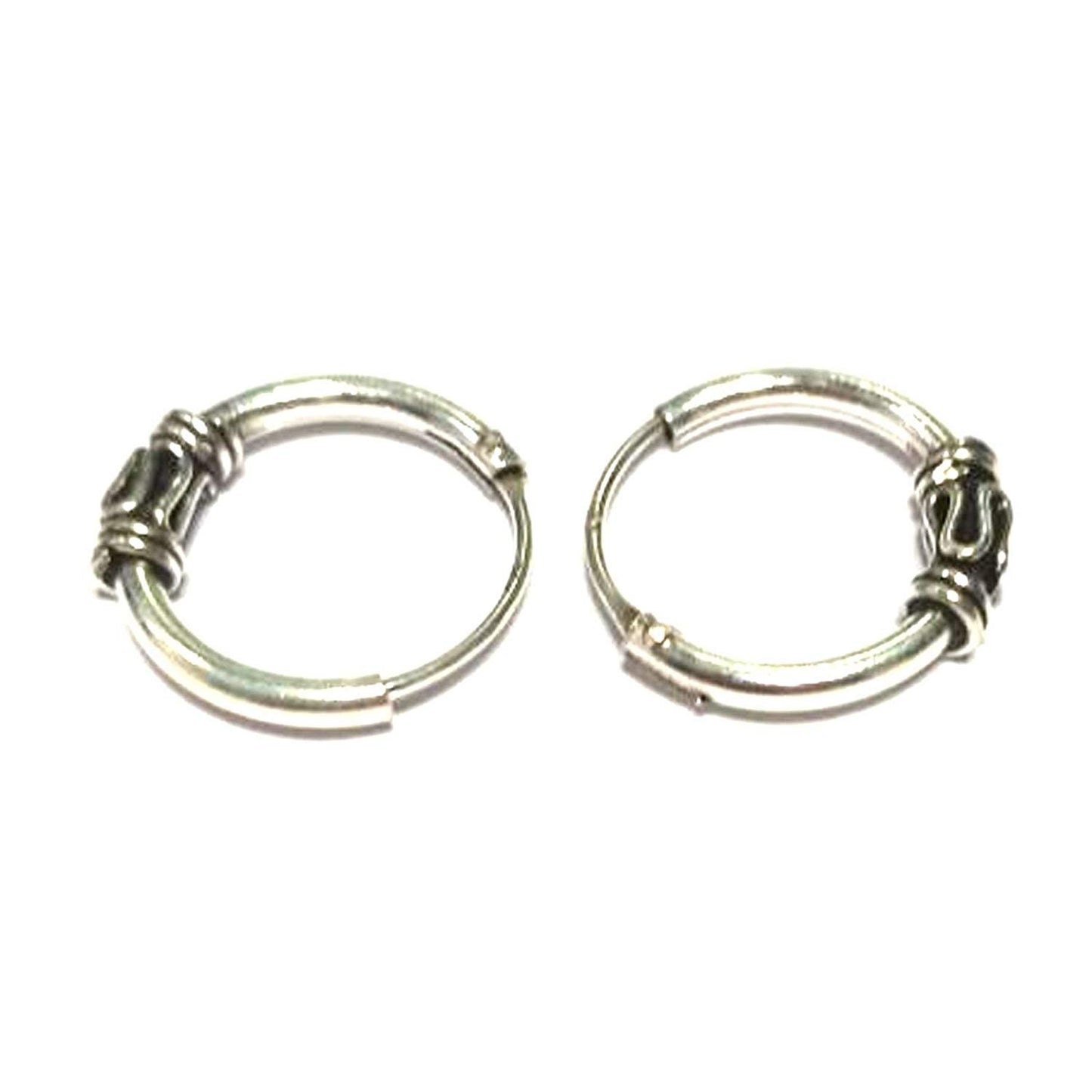 atjewels Oxidised .925 Sterling Silver Hoop Earrings For Girl's and Women's For MOTHER'S DAY SPECIAL OFFER - atjewels.in