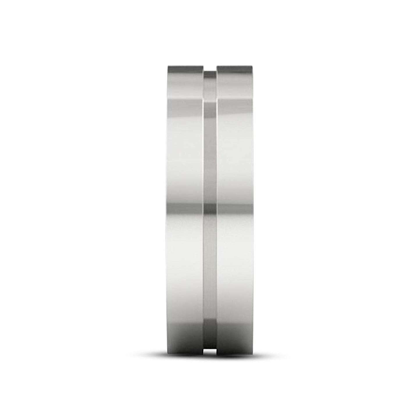 atjewels 14K White Gold Over 925 Sterling Silver Plain Anniversary Band Ring For Men's MOTHER'S DAY SPECIAL OFFER - atjewels.in