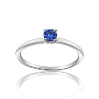 atjewels Blue Sapphire With 18K White Gold Over .925 Sterling Silver Solitaire Ring MOTHER'S DAY SPECIAL OFFER - atjewels.in