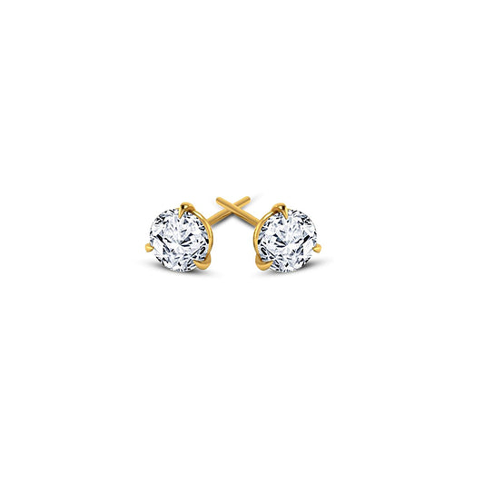 atjewels Beautiful 18K Yellow Gold Over .925 Sterling Silver Round Cut White CZ Wedding Stud Earrings MOTHER'S DAY SPECIAL OFFER - atjewels.in