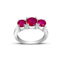 atjewels Round Pink Sapphire In Sterling Silver Three Stone Ring Size US 6 MOTHER'S DAY SPECIAL OFFER - atjewels.in