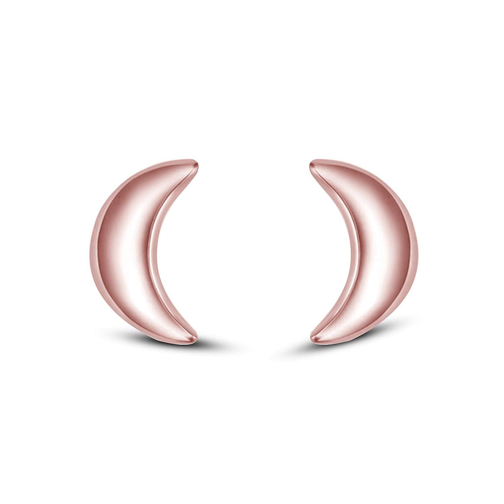atjewels Chand Stud Earrings in 18k Rose Gold Plated on 925 Sterling Silver MOTHER'S DAY SPECIAL OFFER - atjewels.in