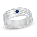 atjewels Round Cut Blue Sapphire .925 Sterling Silver Engagement Band Ring For Boy's and Men's For Diwali Special - atjewels.in