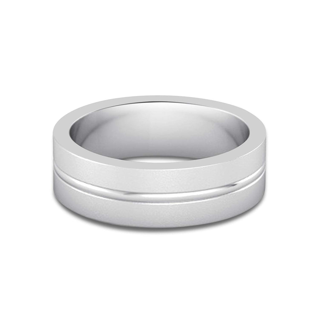 atjewels 18K White Gold Over 925 Sterling Silver Plain Wedding Band Ring For Men's MOTHER'S DAY SPECIAL OFFER - atjewels.in