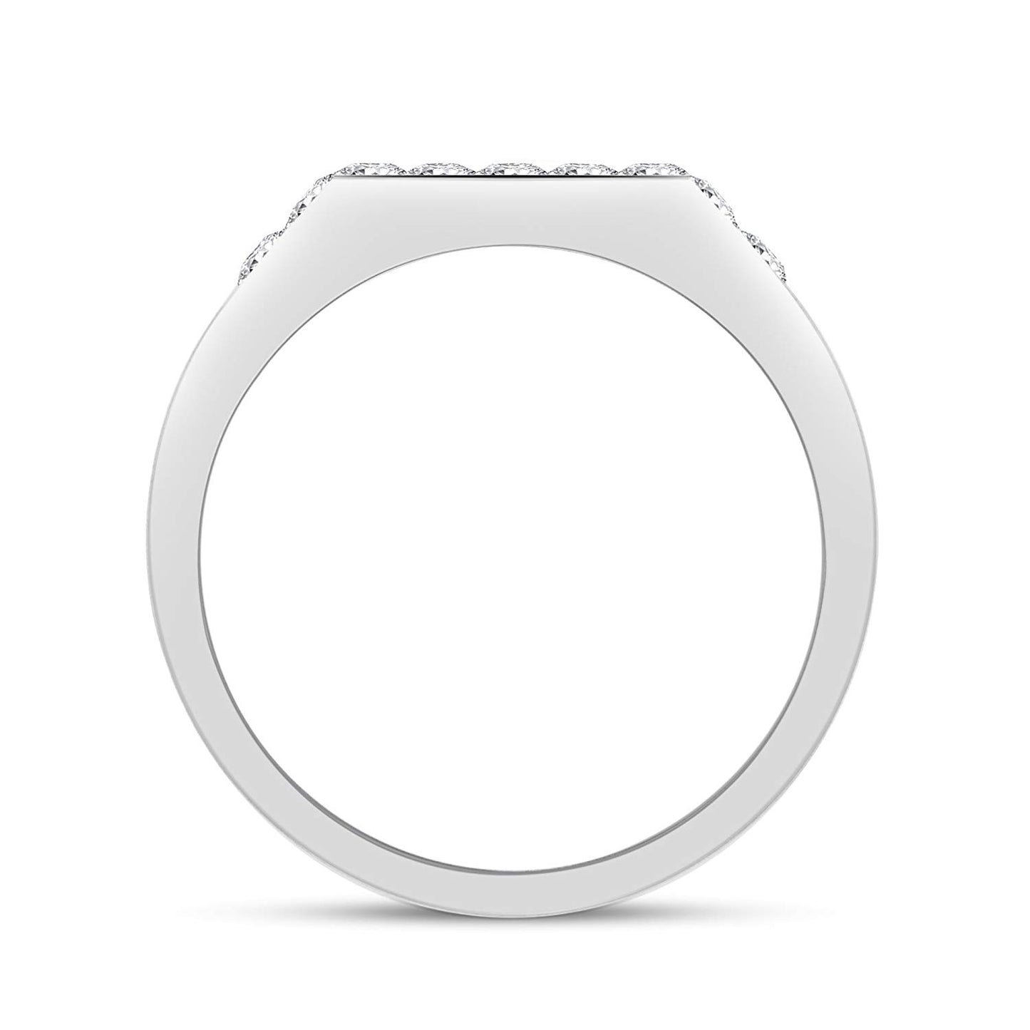 atjewels 18K White Gold Over 925 Sterling Silver Princess Cut White CZ Wedding Band Ring MOTHER'S DAY SPECIAL OFFER - atjewels.in