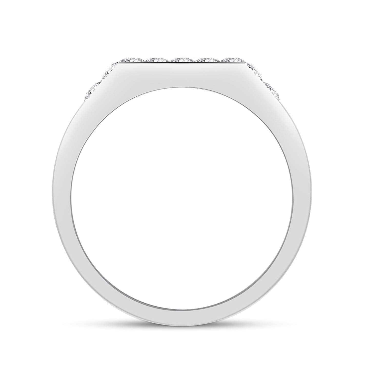 atjewels 18K White Gold Over 925 Sterling Silver Princess Cut White CZ Wedding Band Ring MOTHER'S DAY SPECIAL OFFER - atjewels.in