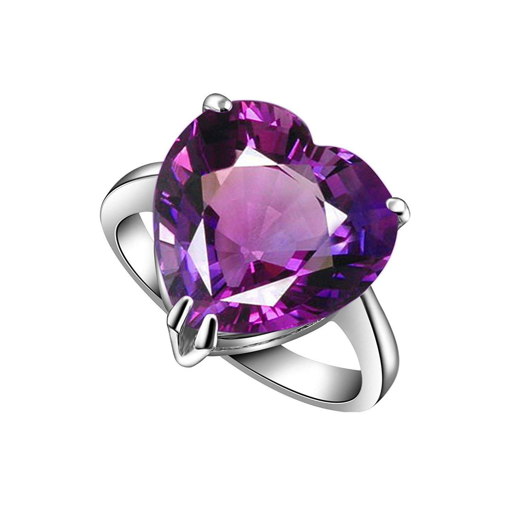 atjewels Heart Cut Amethyst Sterling Silver Heart Ring For Women's & Girl's MOTHER'S DAY SPECIAL OFFER - atjewels.in