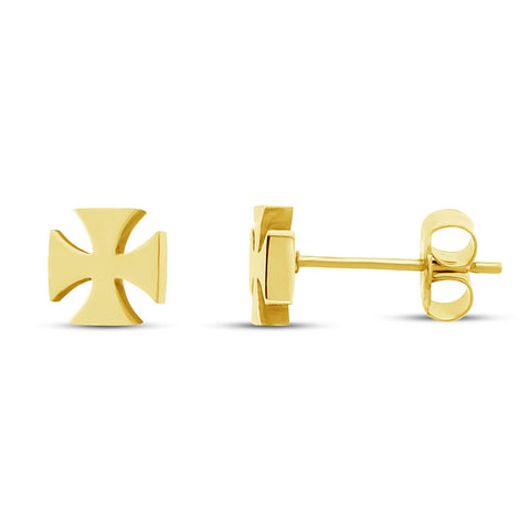 atjewels Plus Stud Earrings in 14k Yellow Gold Plated on 925 Sterling Silver For Women's MOTHER'S DAY SPECIAL OFFER - atjewels.in