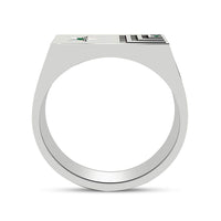 atjewels Special Round Green Emerald 925 Sterling Silver Star Band Ring For Men's MOTHER'S DAY SPECIAL OFFER - atjewels.in