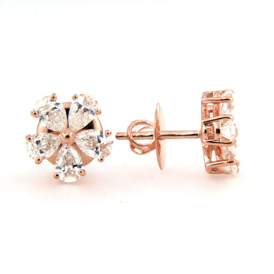 atjewels 14K Rose Gold Over .925 Sterling Silver Pear Shape White CZ Stud Earring MOTHER'S DAY SPECIAL OFFER - atjewels.in