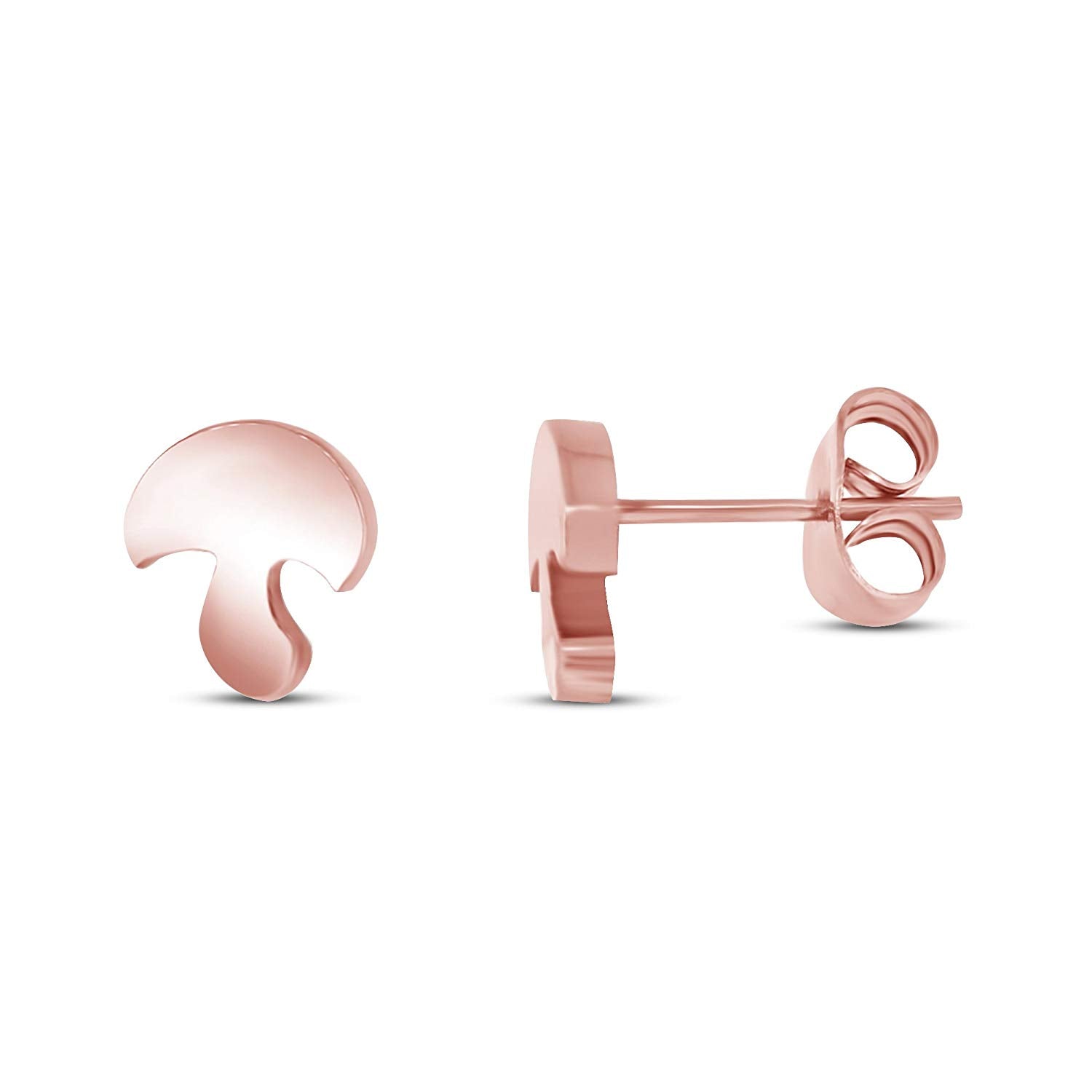 atjewels 14k Rose Gold Plated .925 Sterling Silver Mushroom stud Earrings MOTHER'S DAY SPECIAL OFFER - atjewels.in