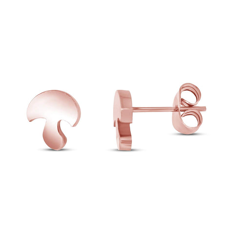 atjewels 14k Rose Gold Plated .925 Sterling Silver Mushroom stud Earrings MOTHER'S DAY SPECIAL OFFER - atjewels.in