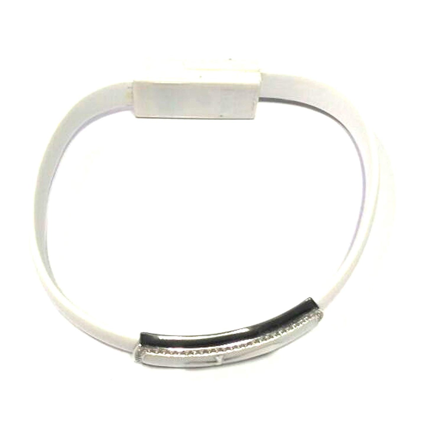 atjewels .925 Sterling Silver W/ Round Cut White Cz Flat USB Cable,Data Charging Cord White Color Bracelet MOTHER'S DAY SPECIAL OFFER - atjewels.in