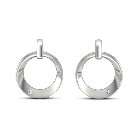 atjewels Round White Zirconia 14K White Gold Over 925 Silver Dewy Iren Earrings MOTHER'S DAY SPECIAL OFFER - atjewels.in