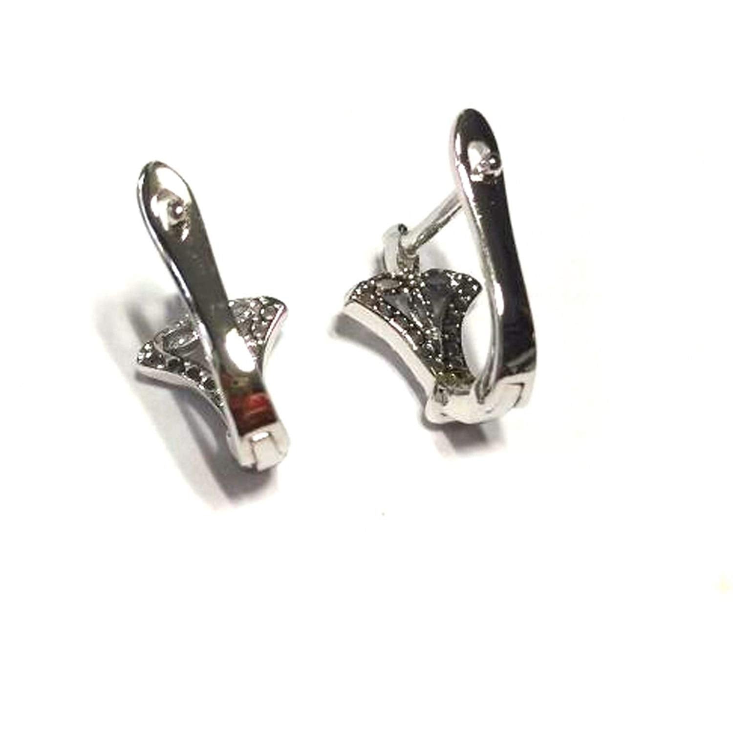 atjewels Round Cut White CZ 925 Sterling Silver Fancy Flower Hoop Earrings For Girl's and Women's For MOTHER'S DAY SPECIAL OFFER - atjewels.in