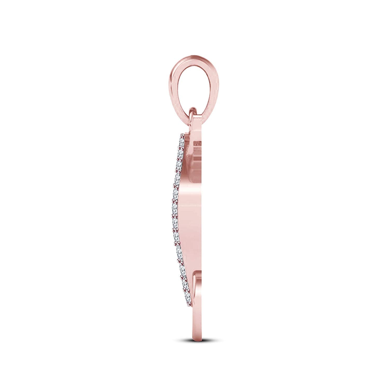 atjewels Buffalo Bulls Head Pendant in 18K Rose Gold On .925 Silver White CZ For Men's MOTHER'S DAY SPECIAL OFFER - atjewels.in