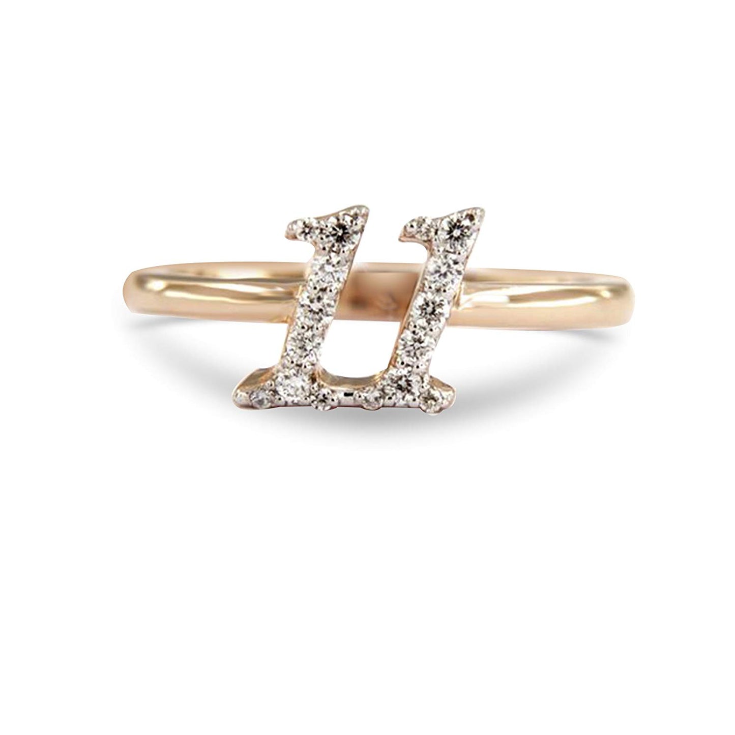 atjewels 11 Number Ring in 14K Rose Gold Over 925 Sterling Silver Round White Zirconia MOTHER'S DAY SPECIAL OFFER - atjewels.in