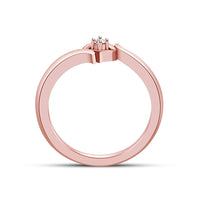 atjewels 14K Rose Gold Over 925 Sterling Round White Cubic Zirconia Bypass Heart Ring MOTHER'S DAY SPECIAL OFFER - atjewels.in