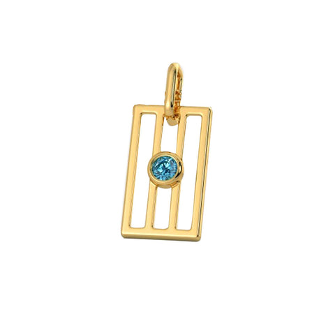 atjewels 14K White Gold Plated .925 Sterling Silver Aquamarine Flag Symbol Pendant MOTHER'S DAY SPECIAL OFFER - atjewels.in