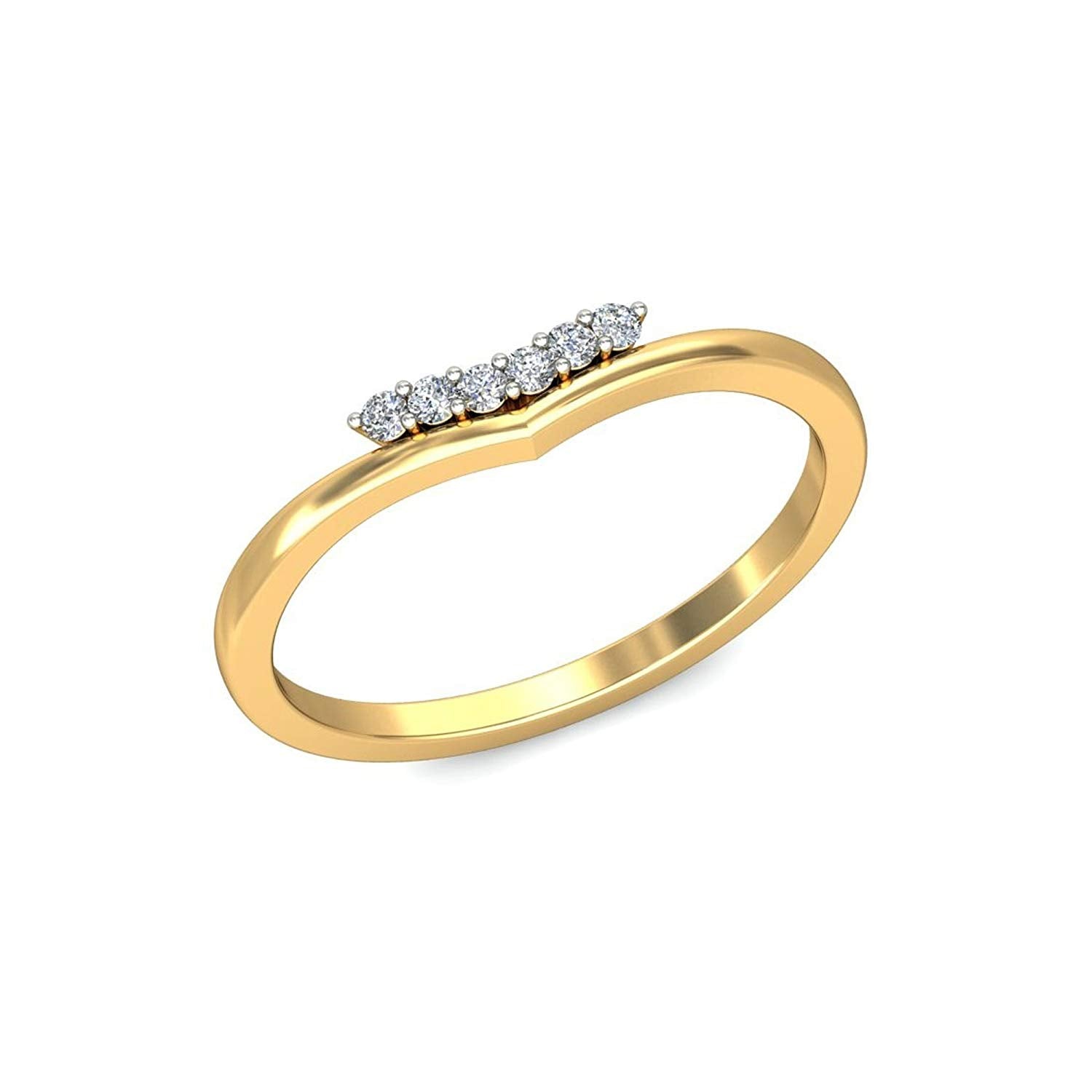 atjewels 14K Yellow and White Gold Over 925 Sterling Silver Round White Zirconia Engagement Ring MOTHER'S DAY SPECIAL OFFER - atjewels.in