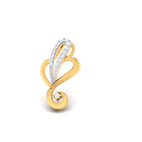atjewels 14K Yellow and White Gold Over .925 Sterling Silver Round White CZ Ganpati Pendant MOTHER'S DAY SPECIAL OFFER - atjewels.in