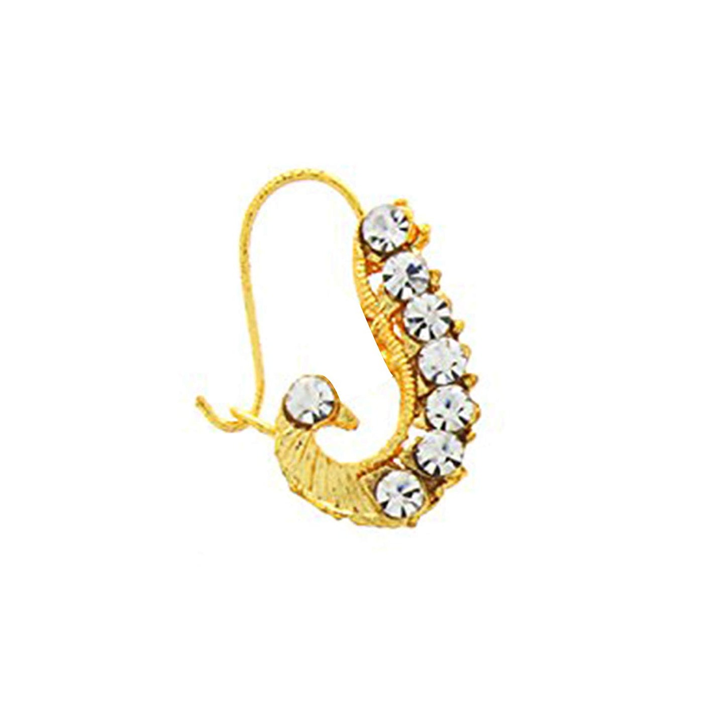 atjewels Women's Cute .925 Sterling Silver With Round Cut White Cubic Zrconia Maharashtrian Nath MOTHER'S DAY SPECIAL OFFER - atjewels.in