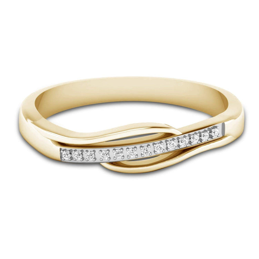 atjewels 18K Gold Plated on Silver Round White CZ Anniversary Band Ring US Size 7 for Women's MOTHER'S DAY SPECIAL OFFER - atjewels.in
