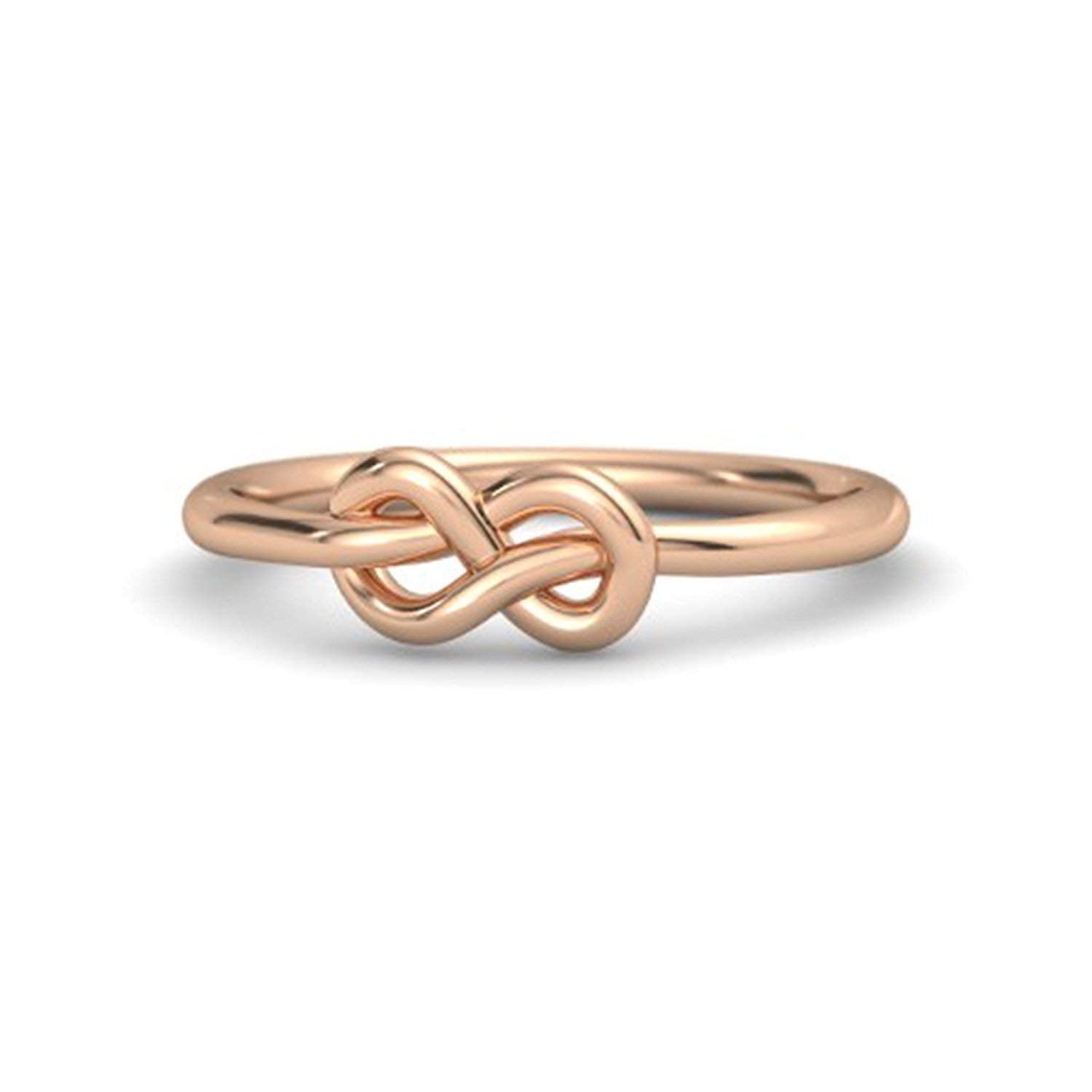 atjewels 14k Rose Gold Over .925 Sterling Silver Infinity Wedding Band Ring For Women's and Girl's - atjewels.in