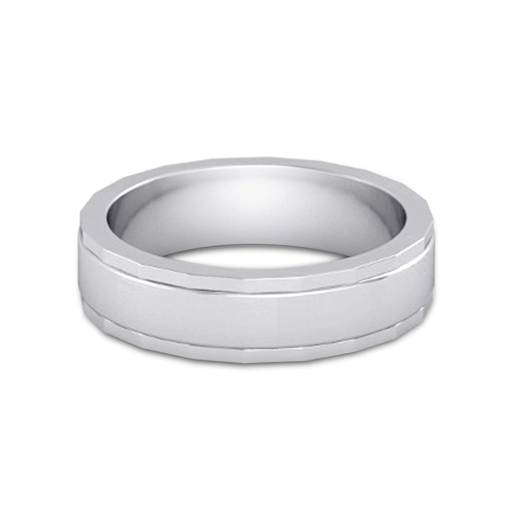 atjewels 18K White Gold Over 925 Sterling Silver Anniversary Band Rings For Men's MOTHER'S DAY SPECIAL OFFER - atjewels.in